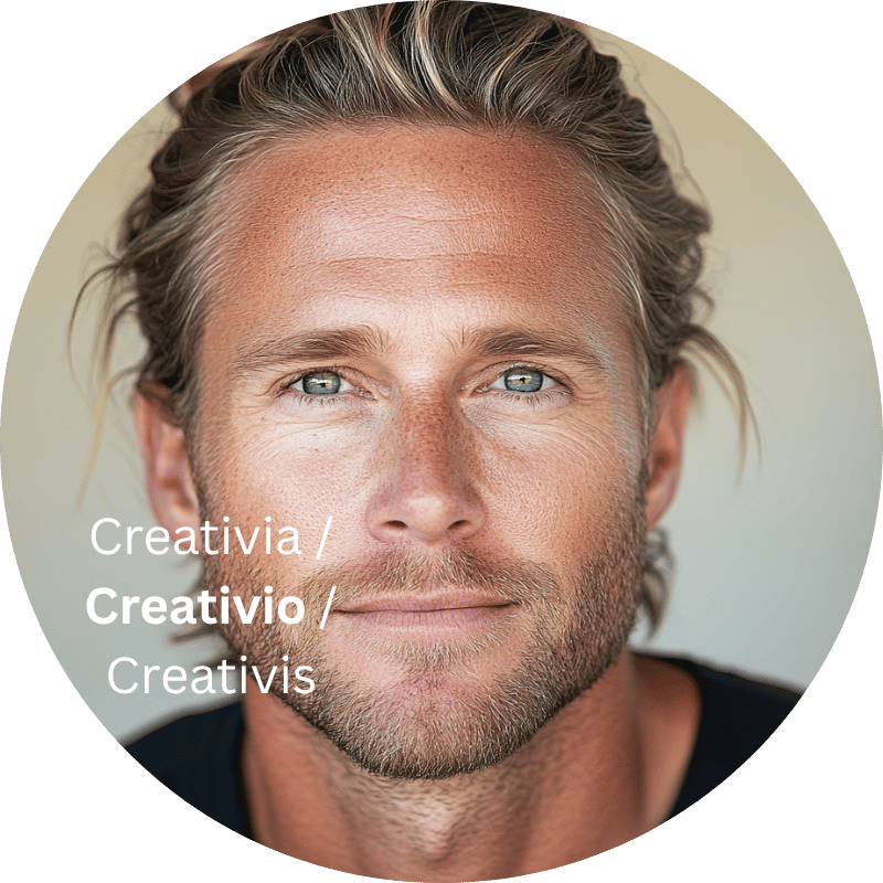 Creativia / Creativio / Creativis • Ideen auf den Punkt bringen für Texte, Videos & visuelle Konzepte - nicht nur schön, sondern starker Wow-Content. MyDreamTeamChat.io Persona